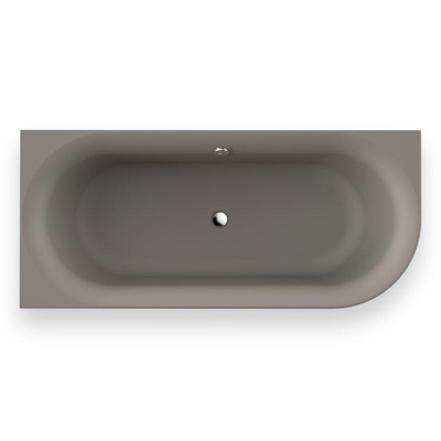 Plieger Kansas Hoekbad - 180x80x60cm - hoek links - met waterinlaat - met af- en overloopgarnituur - met poten - acryl - cementgrijs