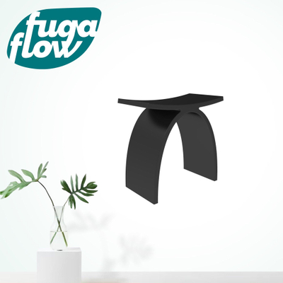 Fugaflow Caria Badkamerkrukje - 42.5x23x42cm - solid surface - mat zwart -