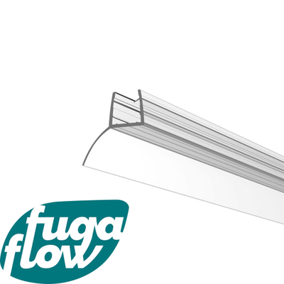 FugaFlow Efficiente Acces afwateringsprofiel/lekstrip/waterkering - universeel - 200cm inkortbaar - voor 6mm glas - transparant
