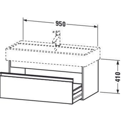 Duravit Ketho Wastafelonderkast 95x44x41cm 1 lade Standaard greep met softclose spaanplaat wit Mat