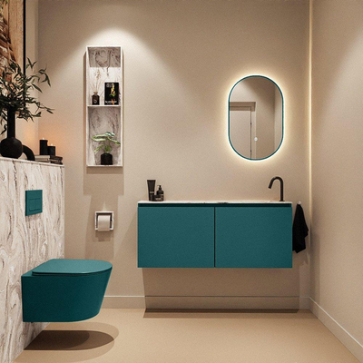 MONDIAZ TURE-DLUX 120cm toiletmeubel Smag. EDEN wastafel Glace positie rechts. Met 1 kraangat.