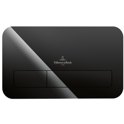 Villeroy & Boch Viconnect 2 knops bedieningsplaat glas glossy zwart