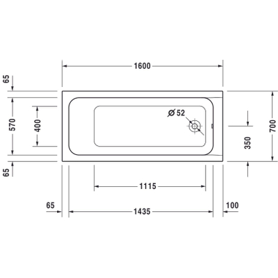 Duravit D Code bad acryl rechthoekig 160x70x40cm wit