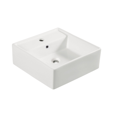 Wiesbaden Larx waskom vierkant 41 x 41 x 15 cm keramiek glans wit