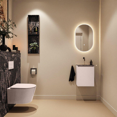 MONDIAZ TURE-DLUX 40cm toiletmeubel Rosee. EDEN wastafel Lava positie midden. Zonder kraangat.
