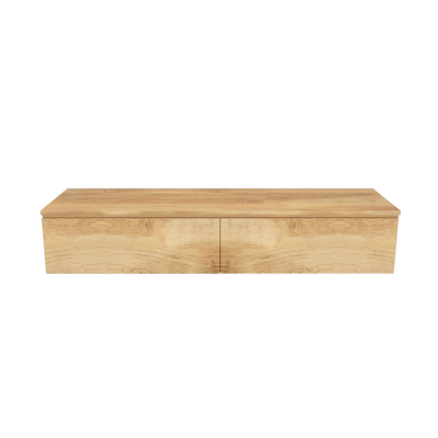 Arcqua Living Onderkast - 160x46x30cm - 2 lades - greeploos - gemelamineerd spaanplaat - oak natural