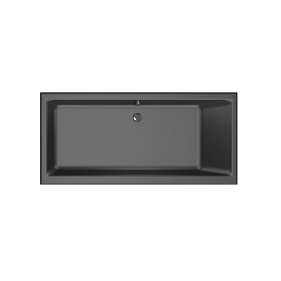 Xenz Kristal inbouwbad - 160x75cm - met overloop - zonder afvoer - Acryl Ebony