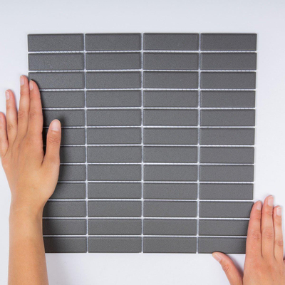 The Mosaic Factory London mozaïektegel - 30x30cm - wand en vloertegel - Rechthoek - Porselein Black Mat