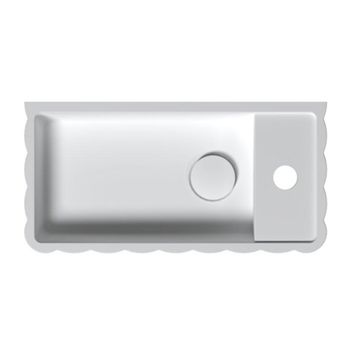 Riho Catching waves Tiny Wash Fontein - 1 kraangat rechts - waskom links - white - White matt