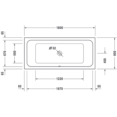 Duravit D-code bad rechthoek 180x80cm duo wit