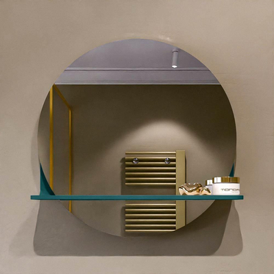 Mondiaz SPOT Badkamerspiegel - rond 50cm - spiegelplanchet - kleur Smag