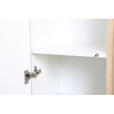 Forzalaqua Oslo badkamerkast 35x35x166cm Greeploos 2 draaideuren links en rechts met softclose MDF Endgrain Raw TWEEDEKANS