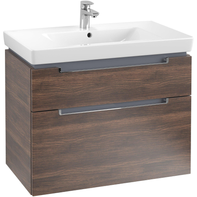 Villeroy & Boch Subway 2.0 wastafelonderkast 78.7x59cm 2 lades Arizona oak