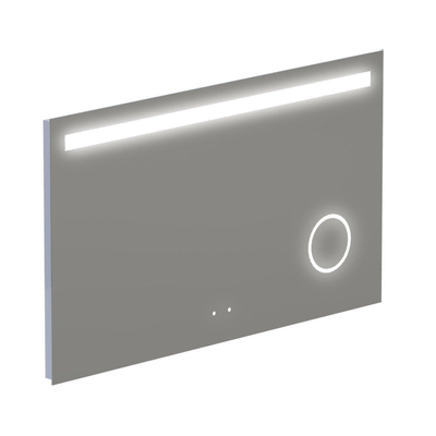 Thebalux Type F spiegel 120x70cm Rechthoek met verlichting en spiegelverwarming incl vergrotende spiegel led aluminium