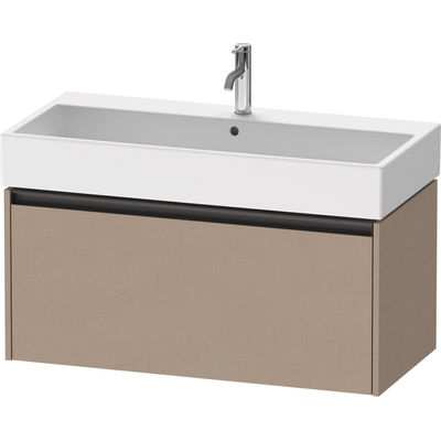 Duravit Ketho 2 wastafelonderbouwkast met 1 lade 98.4x46x44cm met greep antraciet Linnen mat