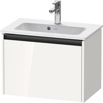 Duravit Ketho 2 wastafelonderbouwkast met 1 lade 61x39x44cm met greep antraciet hoogglans wit