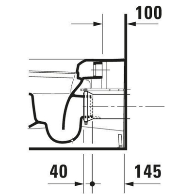 Duravit ME by Starck closetpot diepspoel staand back to wall met Hygieneglaze t.b.v. SensoWash 37x60cm met verdekte bevestiging wit