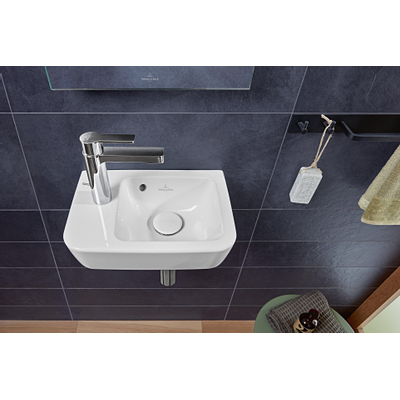 Villeroy & boch O.novo fontein 1 kraangat links met overloop 36x25cm wit