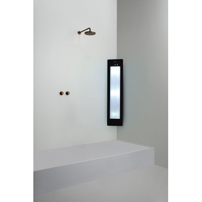 Sunshower Round Medium Plus infrarood + UV licht opbouw incl. installatieset hoek 140x33x25cm inclusief 5 jaar garantie Black