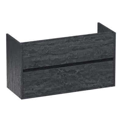 BRAUER Adore wastafelonderkast ondiep - 100x39x55cm - 2 softclose lades - greeploos - 1 sifon uitsparing - Damascus