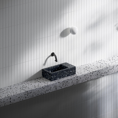 Clou Flush 3 fontein - 36x18cm - rechts - gerecycled PE - heelal zwart