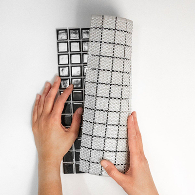 The Mosaic Factory Barcelona mozaïektegel - 30x30cm - wandtegel - Vierkant - Porselein Black Glans