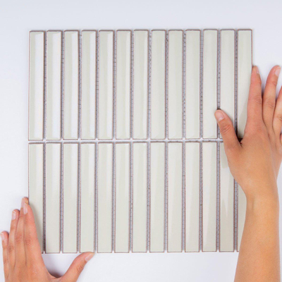 The Mosaic Factory Sevilla mozaïektegel - 29.6x29.9cm - wandtegel - Rechthoek - Porselein Cafe Latte Glans