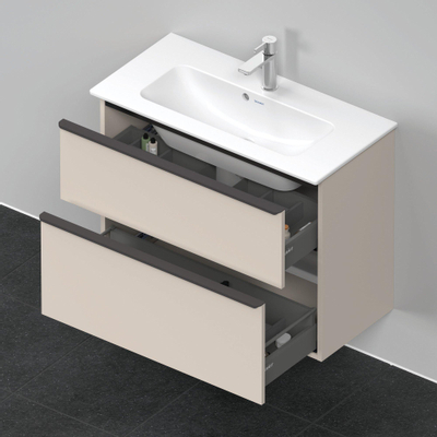 Duravit D-Neo wastafelonderkast 81x62.5x37.2cm 2 lades Taupe Mat