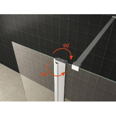 Wiesbaden Comfort zijwand draaibaar 300 x 2000 x 10 mm nano helder glas/chroom