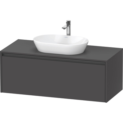 Duravit Ketho 2 wastafelonderbouwkast incl. consoleplaat met 1 lade 120x55x45.9cm met handgreep antraciet grafiet mat