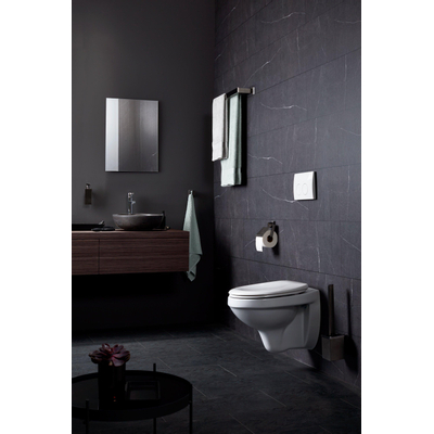 Haceka Edge Toiletrolhouder - met klep - grafiet gunmetal