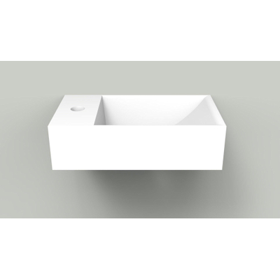 Arcqua Marble Free fontein - 40x22x12cm - kraangat links - mat wit
