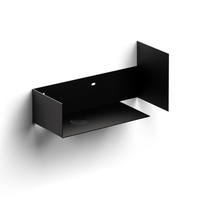 Clou Flush open kast 44x18x20.5cm met handdoekhouder rechts gepoedercoat rvs zwart