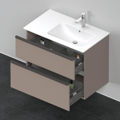 Duravit D-Neo wastafelonderkast 81x62.5x46.2cm 2 lades Basalt Mat