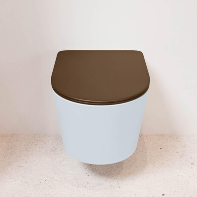 MONDIAZ LAVIE wandclosetpack - 36x53cm - diepspoel - rimless - clay (blauw) - softclose - quick-release - toiletzitting - Rust (rood)