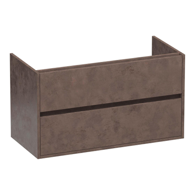 BRAUER Adore wastafelonderkast - 100x46x55cm - 2 softclose lades - greeploos - 1 sifon uitsparing - Erosion
