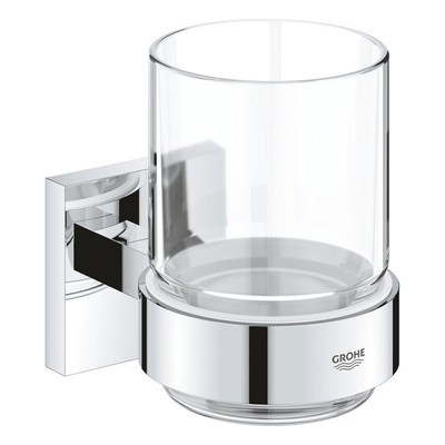 GROHE Start Cube Bekerhouder - 9.5x10.6x7.2cm - met glas - chroom