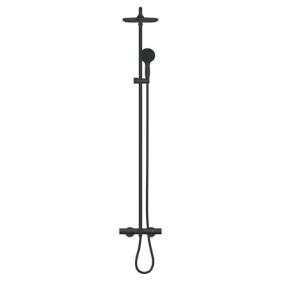 Grohe Vitalio Start douchesysteem m. badkraan thermostatisch m. aquadimmerm. hoofddouche Ø25cm en handdouche Ø11cm mat zwart