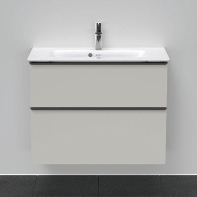 Duravit D-Neo wastafelonderkast 81x62.5x37.2cm 2 lades Betongrijs Mat