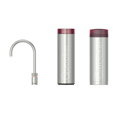 Quooker Nordic Round kokendwaterkraan - draaibare uitloop - PRO3 incl. Cube reservoir - Warm / kokend / bruisend / gefilterd water - RVS