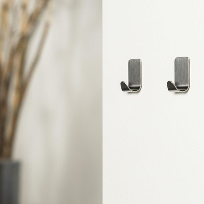 Tiger Haak Basic RVS geborsteld (2 stuks) 1.8x3.5x1.9cm