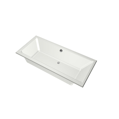 Xenz Kristal inbouwbad - 180x80cm - met overloop - zonder afvoer - acryl edelweiss