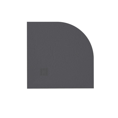ZEZA Grade douchevloer - 90x90cm - antislip - antibacterieel - mineraalmarmer - kwartrond - mat zwart