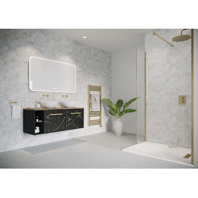 Crosswater MPRO Elektrische handdoekradiator - 115x50cm - 400 Watt - geborsteld messing (goud)