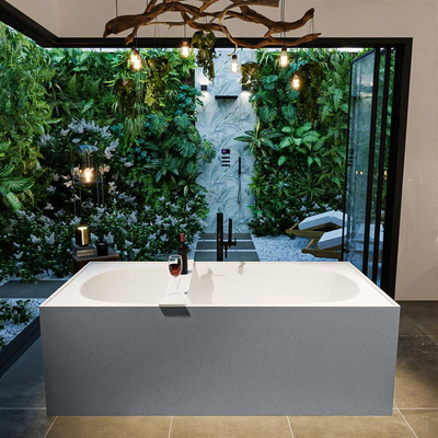 MONDIAZ FREEZE Vrijstaand bad - 180x85cm - kleur Plata / Talc