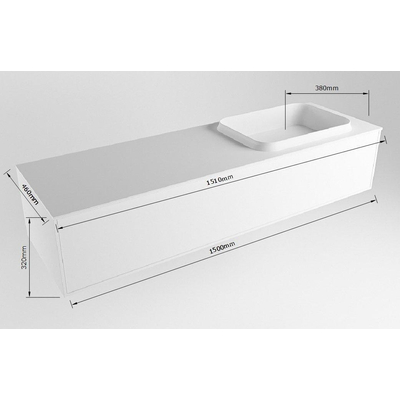 MONDIAZ ERIN Badkamermeubelset - 150cm - Dark brown - 1 lade - wasbak rechts - 0 kraangaten - Urban