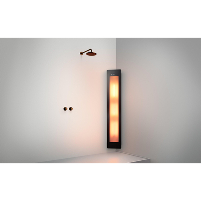 Sunshower Round Plus L infrarood + UV licht opbouw incl. installatieset hoek 185x33x25cm full body Black