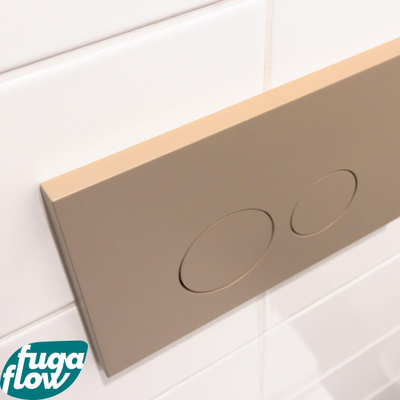 FugaFlow Bedieningsplaat - bedieningspaneel voor Geberit UP320 inbouwreservoir - dualflush - ronde knoppen - kunststof taupe -
