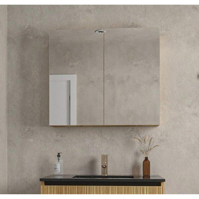 FugaFlow Eccelente Arredo spiegel badkamer spiegelkast - 80x70cm - eiken