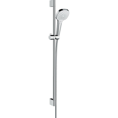 Hansgrohe Croma Select E Vario glijstangset met Croma Select E Vario handdouche 90cm met Isiflex`B doucheslang 160cm wit/chroom OUTLETSTORE